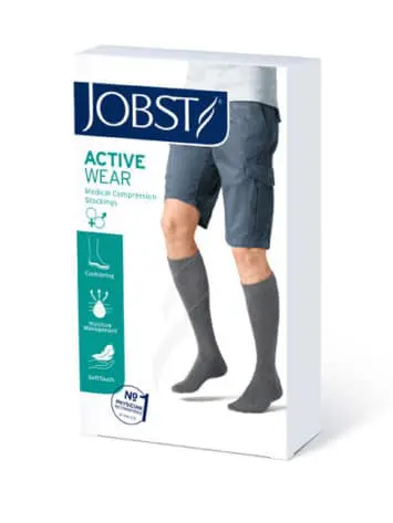 Available in black or white Jobst Active socks are thick and comfortable