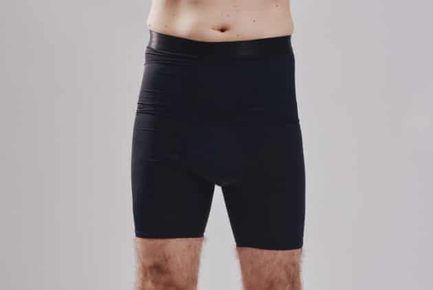 BodyAid male black high waist shaper shorts. Double layer abdominal compression.Opening crotch for convenience.