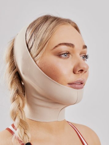 Clearpoint Medical Face mask. Beige medical post operation facemask for facial surgery to ears, chin, jaw, neck. Ideal mask for face lift and facial surgery. Buy at Bodyment
