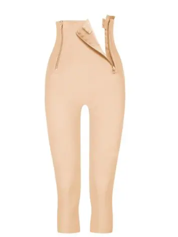 Innovative front zip closures make putting the Bermuda girdle on easier
