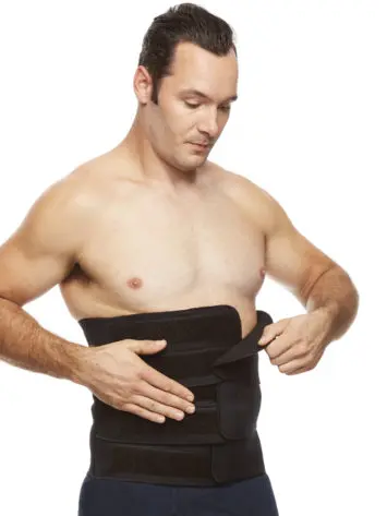 The 12 inch wide adjustable binder is unisex