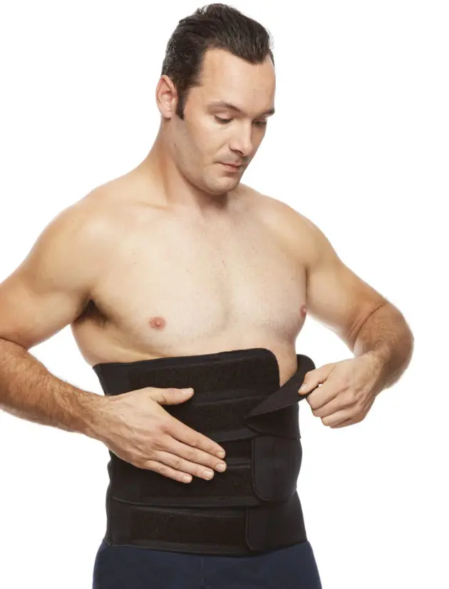 The 12 inch wide adjustable binder is unisex